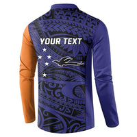 Personalised PNG New Ireland Button Sweatshirt Bird of Paradise Tattoo Flag Motif - Polynesian Pride