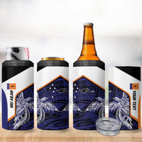 Personalised PNG New Ireland 4 in 1 Can Cooler Tumbler Bird of Paradise Tattoo Flag Motif - Polynesian Pride