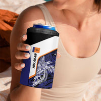 Personalised PNG New Ireland 4 in 1 Can Cooler Tumbler Bird of Paradise Tattoo Flag Motif - Polynesian Pride