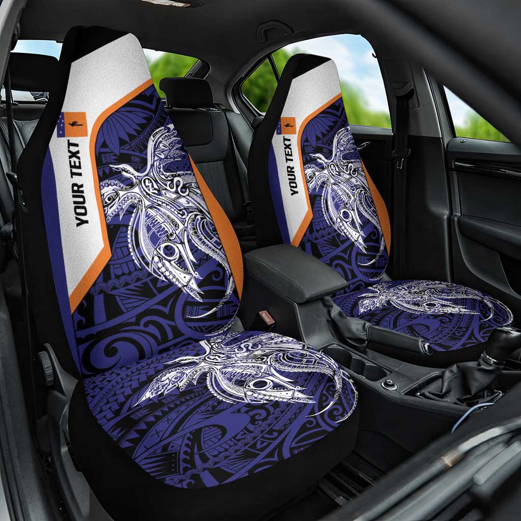 Personalised PNG New Ireland Car Seat Cover Bird of Paradise Tattoo Flag Motif LT9 One Size Orange - Polynesian Pride