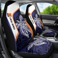 Personalised PNG New Ireland Car Seat Cover Bird of Paradise Tattoo Flag Motif LT9 - Polynesian Pride