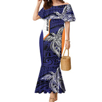 Personalised PNG New Ireland Family Matching Mermaid Dress and Hawaiian Shirt Bird of Paradise Tattoo Flag Motif - Polynesian Pride