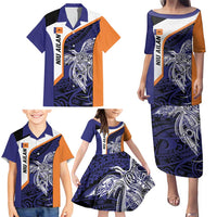 Personalised PNG New Ireland Family Matching Puletasi and Hawaiian Shirt Bird of Paradise Tattoo Flag Motif - Polynesian Pride