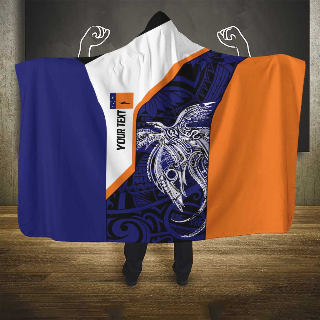 Personalised PNG New Ireland Hooded Blanket Bird of Paradise Tattoo Flag Motif - Polynesian Pride
