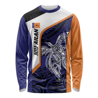 Personalised PNG New Ireland Long Sleeve Shirt Bird of Paradise Tattoo Flag Motif - Polynesian Pride