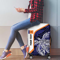 Personalised PNG New Ireland Luggage Cover Bird of Paradise Tattoo Flag Motif - Polynesian Pride