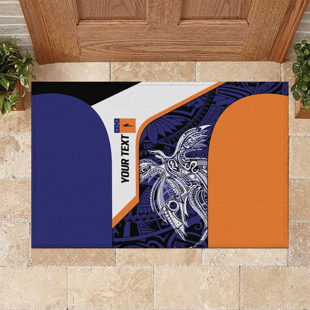 Personalised PNG New Ireland Rubber Doormat Bird of Paradise Tattoo Flag Motif - Polynesian Pride