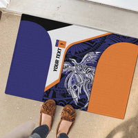 Personalised PNG New Ireland Rubber Doormat Bird of Paradise Tattoo Flag Motif - Polynesian Pride