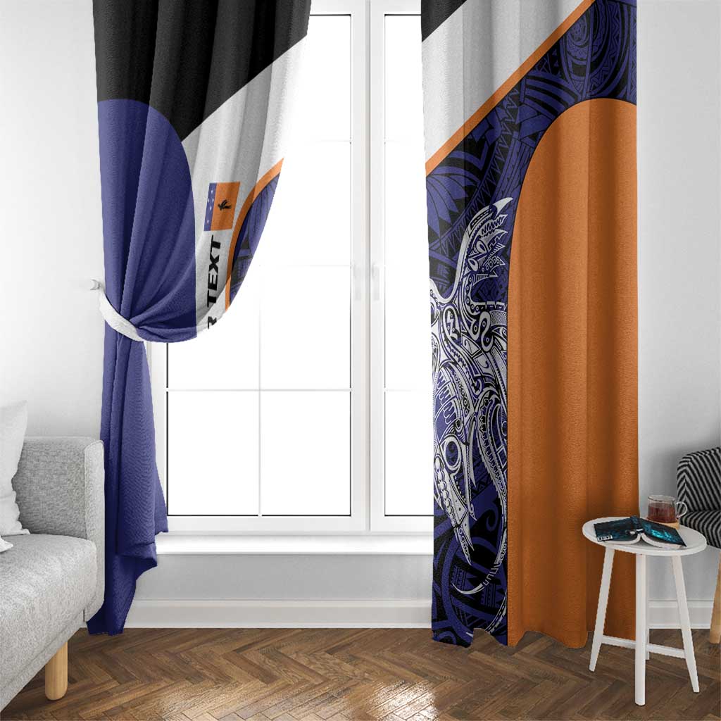 Personalised PNG New Ireland Window Curtain Bird of Paradise Tattoo Flag Motif - Polynesian Pride