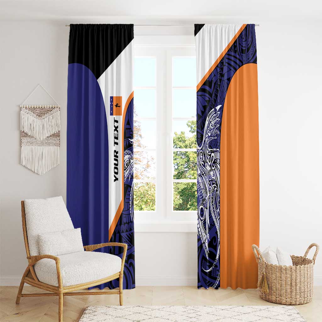 Personalised PNG New Ireland Window Curtain Bird of Paradise Tattoo Flag Motif - Polynesian Pride