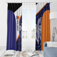 Personalised PNG New Ireland Window Curtain Bird of Paradise Tattoo Flag Motif - Polynesian Pride