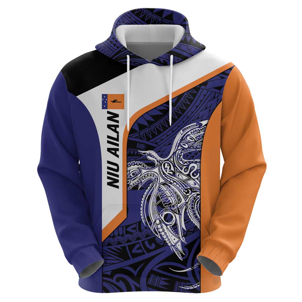 Personalised PNG New Ireland Zip Hoodie Bird of Paradise Tattoo Flag Motif LT9 - Polynesian Pride