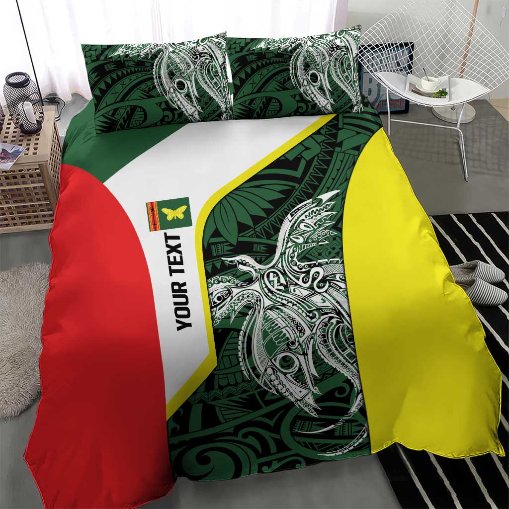 Personalised PNG Oro Province Bedding Set Bird of Paradise Tattoo Flag Motif - Polynesian Pride