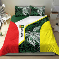 Personalised PNG Oro Province Bedding Set Bird of Paradise Tattoo Flag Motif - Polynesian Pride
