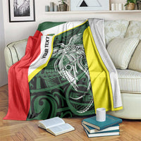 Personalised PNG Oro Province Blanket Bird of Paradise Tattoo Flag Motif - Polynesian Pride