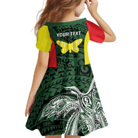 Personalised PNG Oro Province Family Matching Tank Maxi Dress and Hawaiian Shirt Bird of Paradise Tattoo Flag Motif - Polynesian Pride