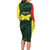 Personalised PNG Oro Province Long Sleeve Bodycon Dress Bird of Paradise Tattoo Flag Motif - Polynesian Pride