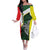 Personalised PNG Oro Province Off The Shoulder Long Sleeve Dress Bird of Paradise Tattoo Flag Motif - Polynesian Pride