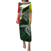 Personalised PNG Oro Province Puletasi Bird of Paradise Tattoo Flag Motif - Polynesian Pride