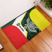 Personalised PNG Oro Province Rubber Doormat Bird of Paradise Tattoo Flag Motif - Polynesian Pride