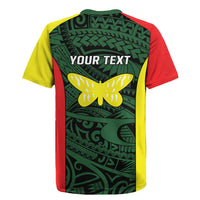 Personalised PNG Oro Province Rugby Jersey Bird of Paradise Tattoo Flag Motif - Polynesian Pride