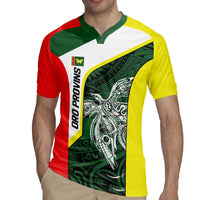 Personalised PNG Oro Province Rugby Jersey Bird of Paradise Tattoo Flag Motif - Polynesian Pride