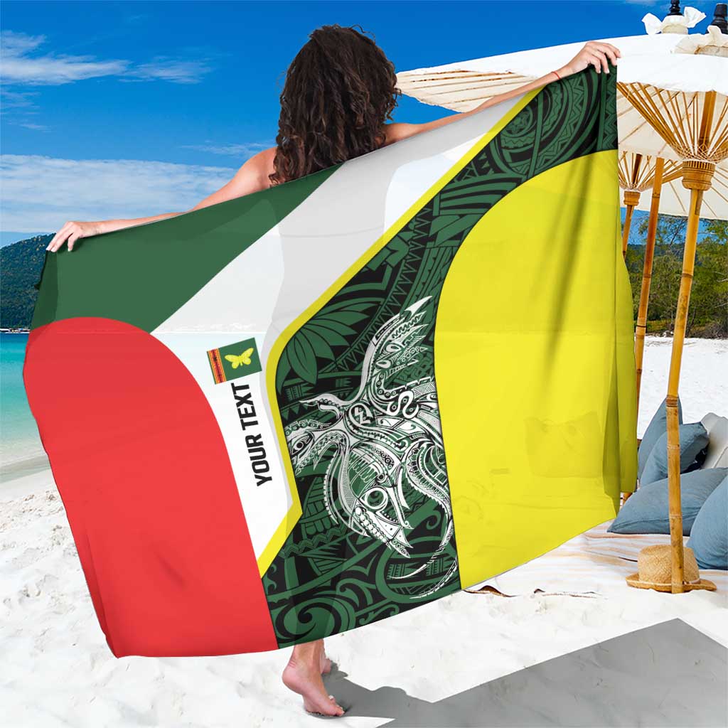 Personalised PNG Oro Province Sarong Bird of Paradise Tattoo Flag Motif - Polynesian Pride