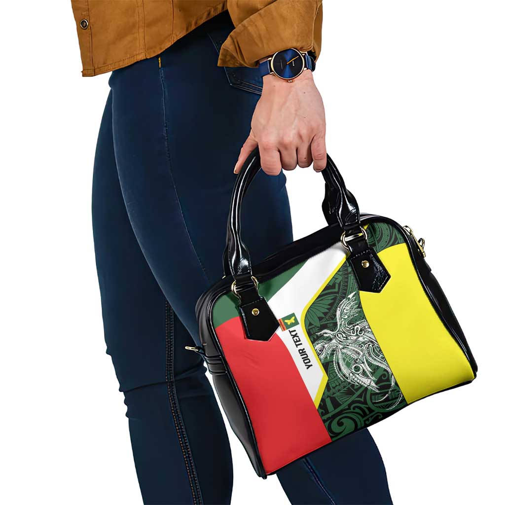 Personalised PNG Oro Province Shoulder Handbag Bird of Paradise Tattoo Flag Motif - Polynesian Pride