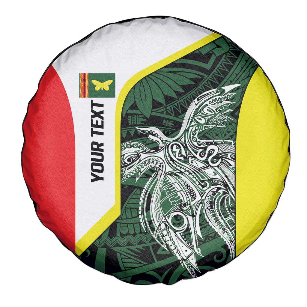 Personalised PNG Oro Province Spare Tire Cover Bird of Paradise Tattoo Flag Motif - Polynesian Pride