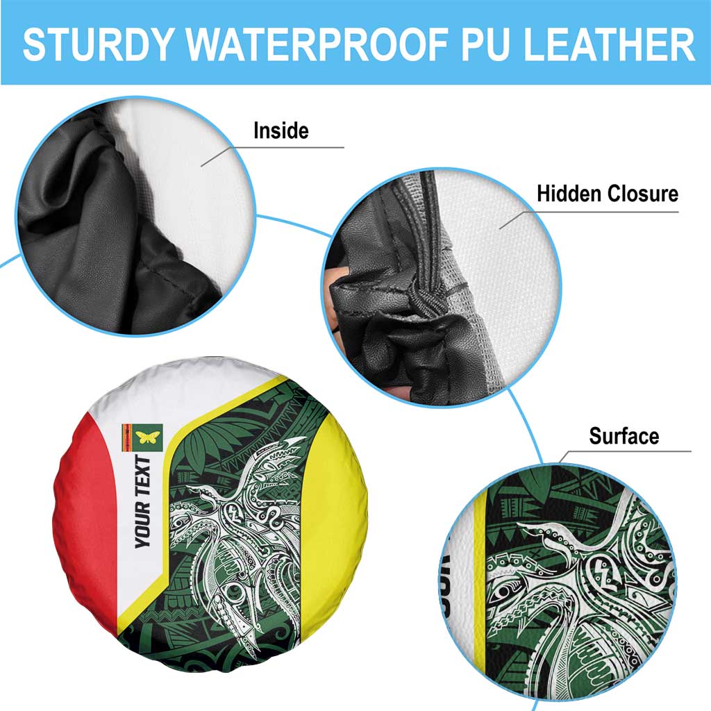 Personalised PNG Oro Province Spare Tire Cover Bird of Paradise Tattoo Flag Motif - Polynesian Pride