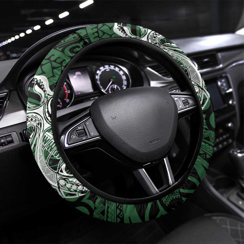 PNG Oro Province Steering Wheel Cover Bird of Paradise Tattoo Flag Motif - Polynesian Pride