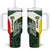 Personalised PNG Oro Province Tumbler With Handle Bird of Paradise Tattoo Flag Motif - Polynesian Pride