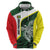 Personalised PNG Oro Province Zip Hoodie Bird of Paradise Tattoo Flag Motif - Polynesian Pride