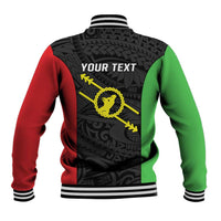 Personalised PNG Southern Highlands Province Baseball Jacket Bird of Paradise Tattoo Flag Motif - Polynesian Pride