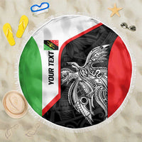 Personalised PNG Southern Highlands Province Beach Blanket Bird of Paradise Tattoo Flag Motif - Polynesian Pride