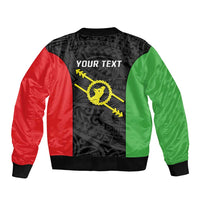 Personalised PNG Southern Highlands Province Bomber Jacket Bird of Paradise Tattoo Flag Motif LT9 - Polynesian Pride