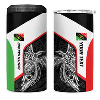 Personalised PNG Southern Highlands Province 4 in 1 Can Cooler Tumbler Bird of Paradise Tattoo Flag Motif - Polynesian Pride