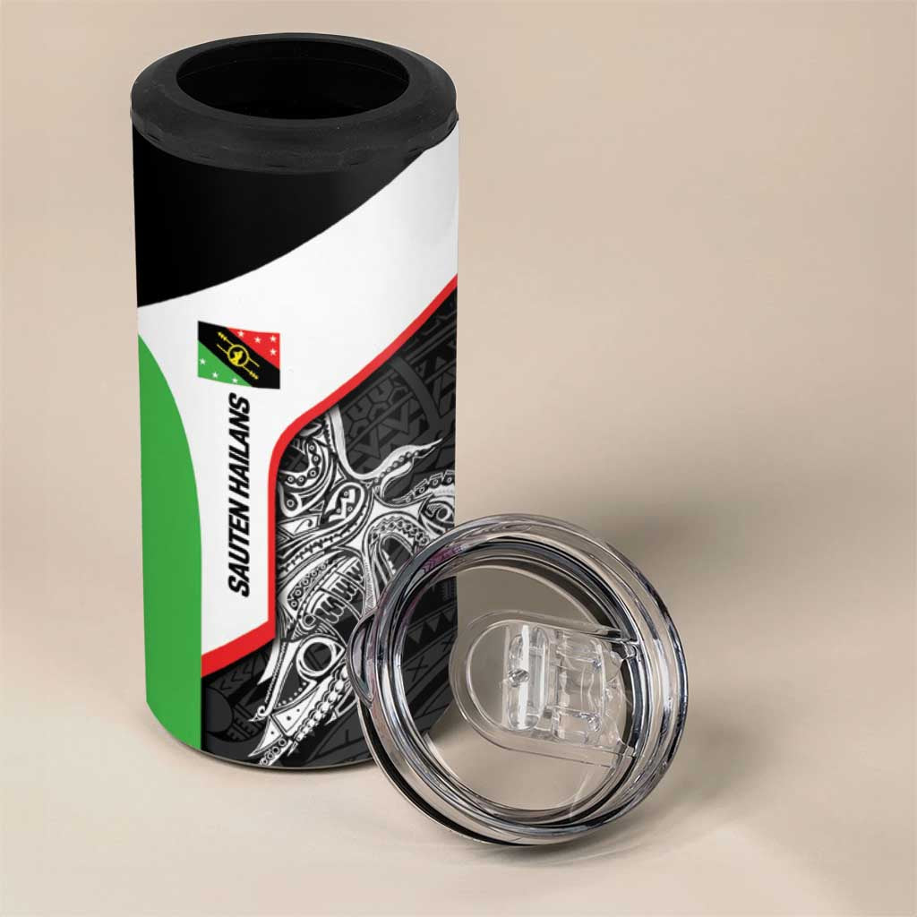 Personalised PNG Southern Highlands Province 4 in 1 Can Cooler Tumbler Bird of Paradise Tattoo Flag Motif - Polynesian Pride