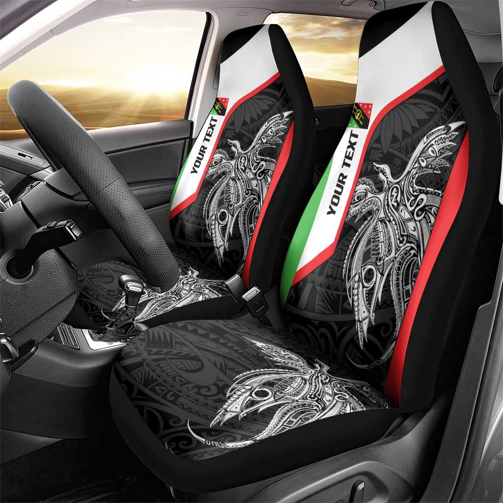Personalised PNG Southern Highlands Province Car Seat Cover Bird of Paradise Tattoo Flag Motif LT9 - Polynesian Pride