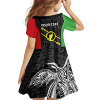 Personalised PNG Southern Highlands Province Family Matching Mermaid Dress and Hawaiian Shirt Bird of Paradise Tattoo Flag Motif LT9 - Polynesian Pride