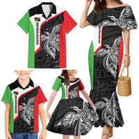 Personalised PNG Southern Highlands Province Family Matching Mermaid Dress and Hawaiian Shirt Bird of Paradise Tattoo Flag Motif LT9 - Polynesian Pride