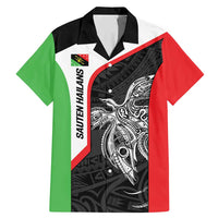 Personalised PNG Southern Highlands Province Family Matching Mermaid Dress and Hawaiian Shirt Bird of Paradise Tattoo Flag Motif LT9 Dad's Shirt - Short Sleeve Red - Polynesian Pride