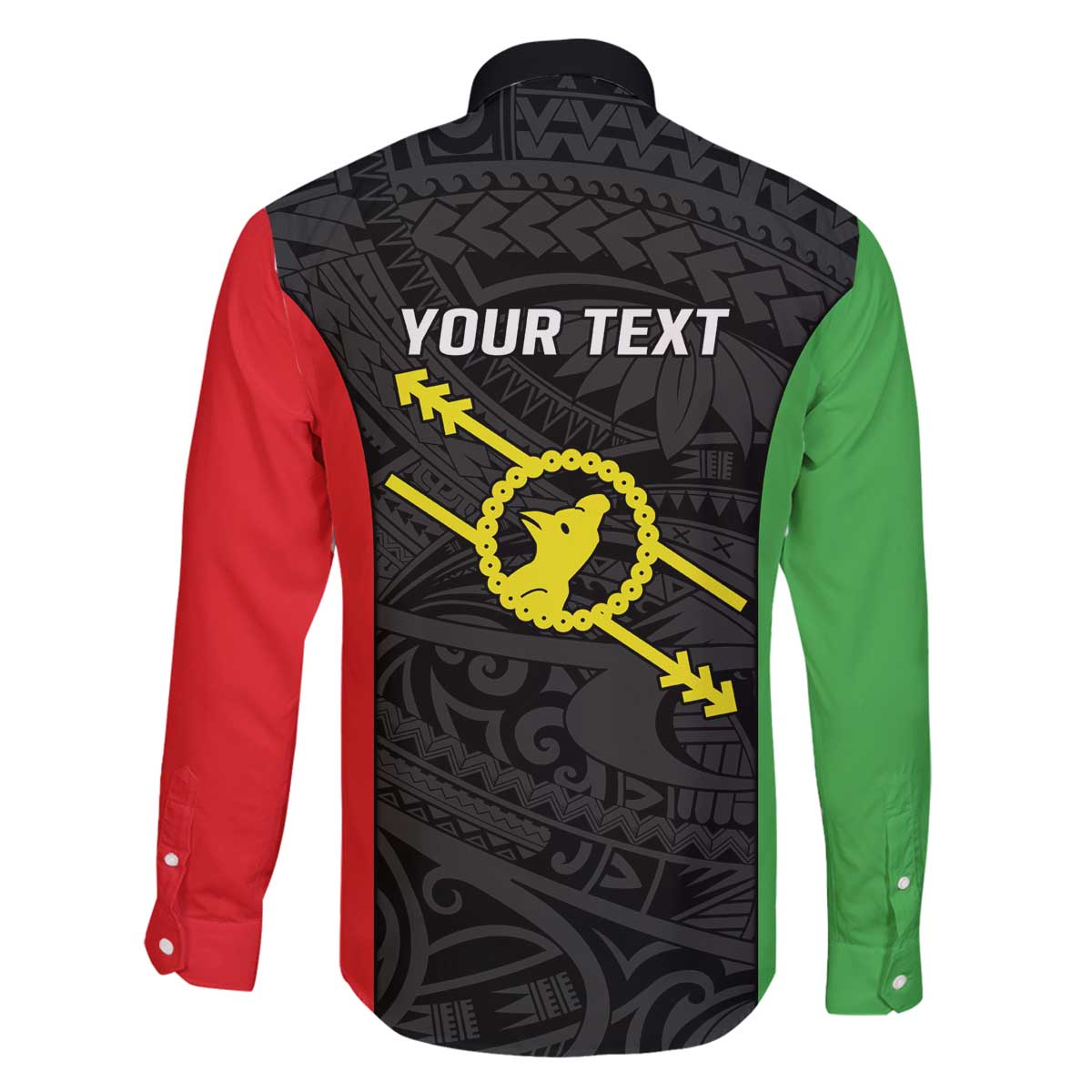 Personalised PNG Southern Highlands Province Family Matching Off The Shoulder Long Sleeve Dress and Hawaiian Shirt Bird of Paradise Tattoo Flag Motif - Polynesian Pride