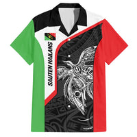 Personalised PNG Southern Highlands Province Family Matching Short Sleeve Bodycon Dress and Hawaiian Shirt Bird of Paradise Tattoo Flag Motif LT9 Dad's Shirt - Short Sleeve Red - Polynesian Pride