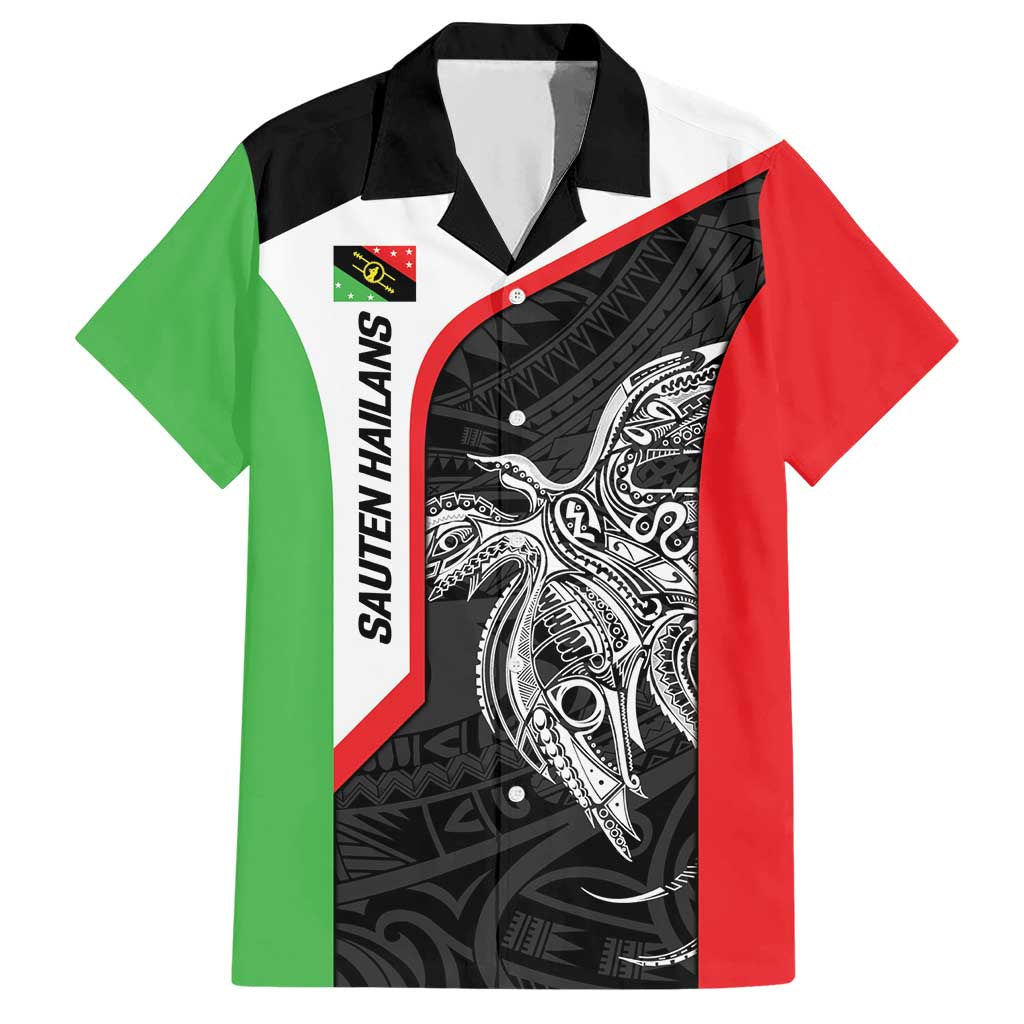 Personalised PNG Southern Highlands Province Hawaiian Shirt Bird of Paradise Tattoo Flag Motif - Polynesian Pride