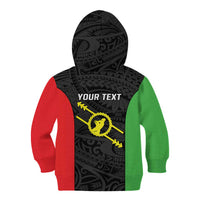 Personalised PNG Southern Highlands Province Kid Hoodie Bird of Paradise Tattoo Flag Motif - Polynesian Pride