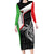 Personalised PNG Southern Highlands Province Long Sleeve Bodycon Dress Bird of Paradise Tattoo Flag Motif - Polynesian Pride