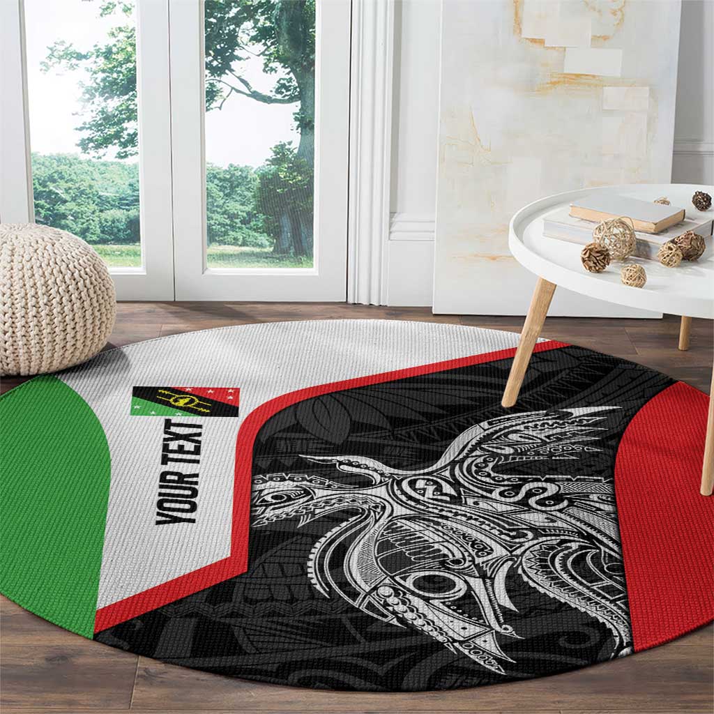 Personalised PNG Southern Highlands Province Round Carpet Bird of Paradise Tattoo Flag Motif - Polynesian Pride