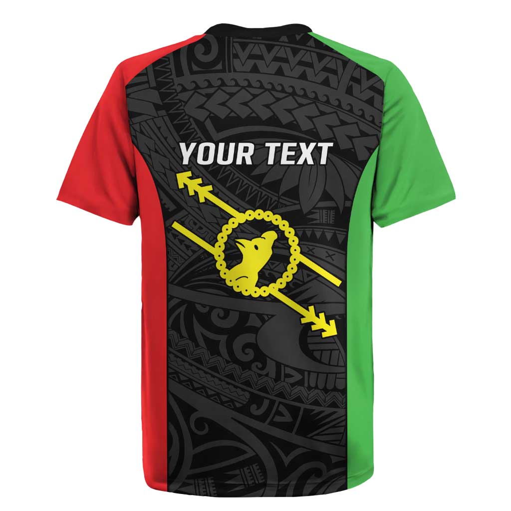 Personalised PNG Southern Highlands Province Rugby Jersey Bird of Paradise Tattoo Flag Motif - Polynesian Pride