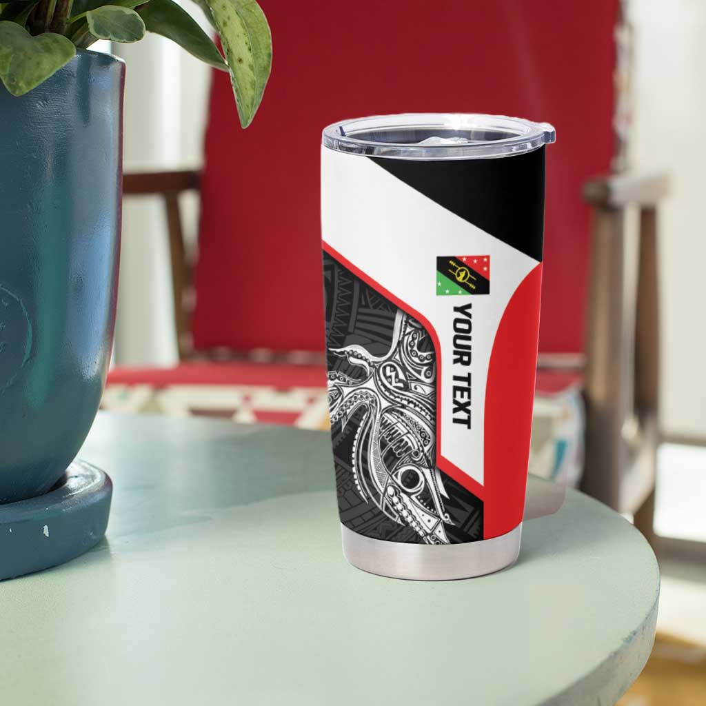 Personalised PNG Southern Highlands Province Tumbler Cup Bird of Paradise Tattoo Flag Motif - Polynesian Pride